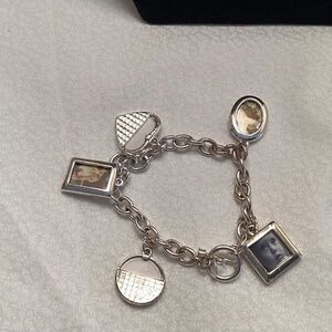 Premier Design Brand Silvertone Heavy Link Photo Frame Bracelet